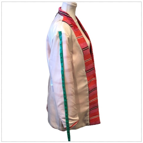 Banana Republic Pink Stripe Coat Women Size M - Picture 9 of 17